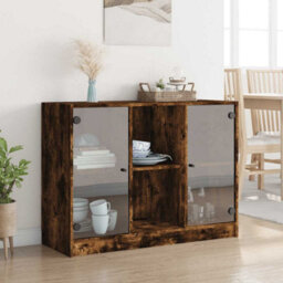 Berkfield Sideboard Smoked Oak 102X37X75.5 Cm Engineered Wood - thumbnail 3