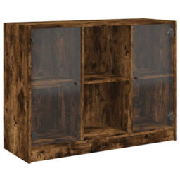 Berkfield Sideboard Smoked Oak 102X37X75.5 Cm Engineered Wood - thumbnail 2