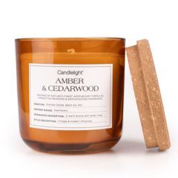 Candlelight Amber Cork Lid Amber & Cedarwood Small Jar Candle - thumbnail 3