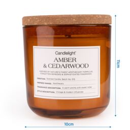 Candlelight Amber Cork Lid Amber & Cedarwood Small Jar Candle - thumbnail 6