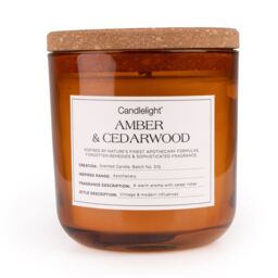 Candlelight Amber Cork Lid Amber & Cedarwood Small Jar Candle - thumbnail 2