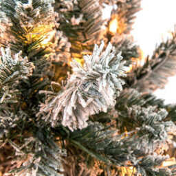 Abaseen 6Ft Pre Lit Snow Tipped Pencil Slim Artificial Christmas Tree 170Leds, Xmas Tree 555 Tips Easy Assembly Foldable Reusable - thumbnail 3