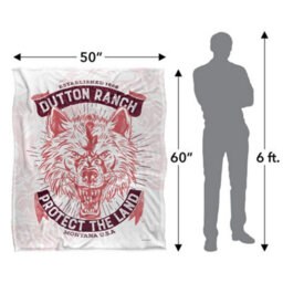 Yellowstone Protect The Land Silky Wolf Supersoft Blanket White/brown (One Size) - thumbnail 5