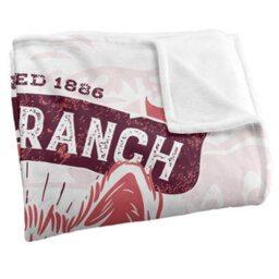 Yellowstone Protect The Land Silky Wolf Supersoft Blanket White/brown (One Size) - thumbnail 3