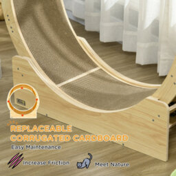 Pawhut Cat Treadmill With Brake, Scratching Pads For Indoor Cats, Oak Tone - thumbnail 7