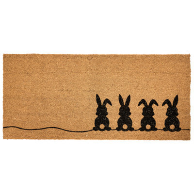 Beliani Doormat Pulian Natural 55 X 120 Cm Rabbit Coir - image 1