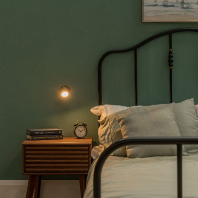 Valuelights Benton Black Single Ip44 Bathroom Wall Spotlight And Warm Bulb - image 1