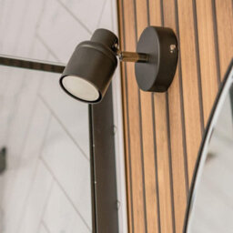 Valuelights Benton Black Single Ip44 Bathroom Wall Spotlight And Warm Bulb - thumbnail 5