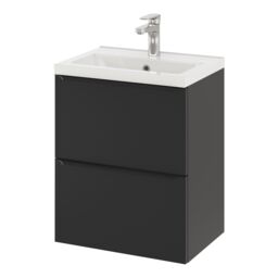 GoodHome Imandra Slimline Matt Black Wall-Mounted Bathroom Cabinet (H) 600mm (W) 500mm - thumbnail 8