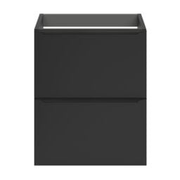 GoodHome Imandra Slimline Matt Black Wall-Mounted Bathroom Cabinet (H) 600mm (W) 500mm - thumbnail 2