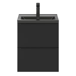 GoodHome Imandra Slimline Matt Black Wall-Mounted Bathroom Cabinet (H) 600mm (W) 500mm - thumbnail 6