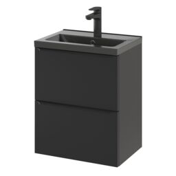 GoodHome Imandra Slimline Matt Black Wall-Mounted Bathroom Cabinet (H) 600mm (W) 500mm - thumbnail 7