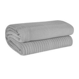 Ehc Cotton Soft Hand Woven Reversible Lightweight Adult Cellular Blanket, Double 230Cm X 230Cm, Smoke