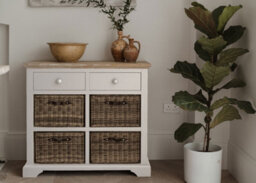 Statement Furniture Florence Sideboard With 2 Drawers And Removable Storage Baskets - White - thumbnail 7