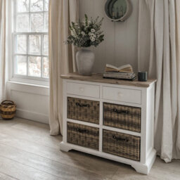 Statement Furniture Florence Sideboard With 2 Drawers And Removable Storage Baskets - White - thumbnail 2