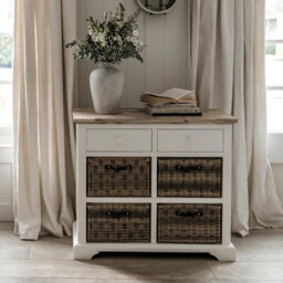 Statement Furniture Florence Sideboard With 2 Drawers And Removable Storage Baskets - White