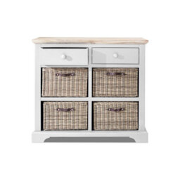 Statement Furniture Florence Sideboard With 2 Drawers And Removable Storage Baskets - White - thumbnail 5