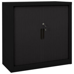 Vidaxl Sliding Door Cabinet Black 90X40X90 Cm Steel