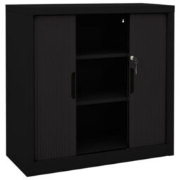 Vidaxl Sliding Door Cabinet Black 90X40X90 Cm Steel - thumbnail 5