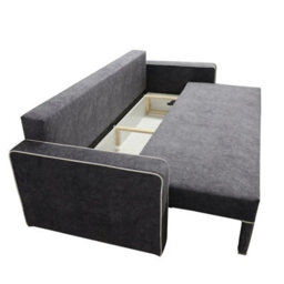Beno Sofa Bed With Storage Compartment Laminated Board Chipboard Bonell Springs Wooden Legs 230X92X91Cm Blue - thumbnail 4