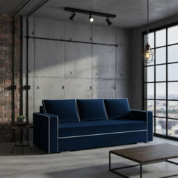 Beno Sofa Bed With Storage Compartment Laminated Board Chipboard Bonell Springs Wooden Legs 230X92X91Cm Blue - thumbnail 2