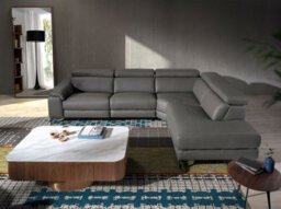 Angel Cerda Modern Dark Grey Leather Chaise Longue Sofa For Ultimate Relaxation - thumbnail 2