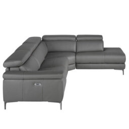Angel Cerda Modern Dark Grey Leather Chaise Longue Sofa For Ultimate Relaxation - thumbnail 5