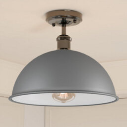 Industrial Semi Flush Mount Vintage Ceiling Light With 30Cm Metal Dome Shade For Kitchen Bathroom Porch Living Room - thumbnail 6