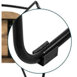 Elm Home And Garden Solid Hard Wood Black Metal Breakfast Bar Kitchen Pub Café Stool Woodenh 80 X W 52 X D 36 Cm - thumbnail 2
