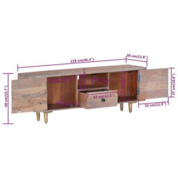 Berkfield Industrial Tv Cabinet 118X30X40 Cm Solid Acacia Wood - thumbnail 9