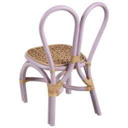 Beliani Kids Chair Violet Natural Rattan With Heart Backrest - Child-Sized Seating For Bedrooms And Reading Corners - thumbnail 5