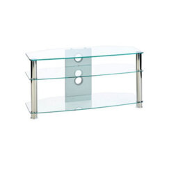 MMT Funiture Designs mmt Clear Glass Tv Stand - Suits 32 To 47 Inch Lcd Led 3D Plasma Flat Screen Televisions - 1000mm Wide - thumbnail 2