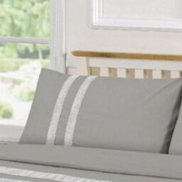 Homespace Direct Ltd Homespace Direct Lace Dia Duvet Cover Set Luxury Super King Grey Bedding Set 100% Egyptian Cotton Percale 200 Thread Count - thumbnail 3