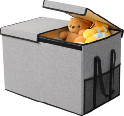 Xample Toy Box Chest With Lid, Collapsible Sturdy Foldable Toy Storage Organizer Boxes Bins Baskets For Kids', Clothes, Books & Nursery - thumbnail 1