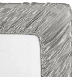 Ameha Stripe Fitted Sheet 40 Cm Deep Pocket- Hypoallergenic Easy Care Silver Bed Sheets Uk King Bedsheet(152X200Cm) - thumbnail 5