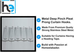 40 X Silver Colour Metal Pinch Pleat Prong Curtain Hooks Pins  Homeelabador - thumbnail 3