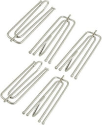 40 X Silver Colour Metal Pinch Pleat Prong Curtain Hooks Pins  Homeelabador - thumbnail 5