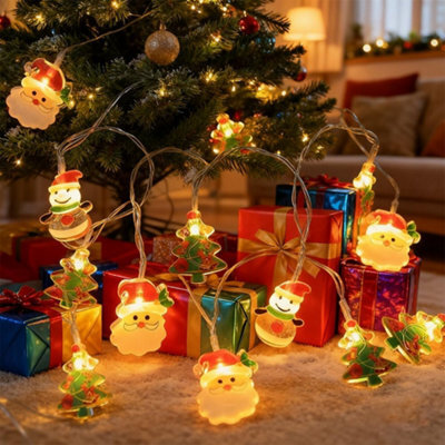CLEFFNS Christmas Tree Decoration Lights, Santa Claus Led Lights, Snowman Light String, 3 Meters 20 Leds For Christmas Holiday Decoration - image 1