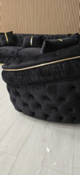 Ambassador Corner Sofa Black Velvet & Gold Detail - thumbnail 5