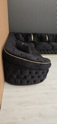 Ambassador Corner Sofa Black Velvet & Gold Detail - thumbnail 4