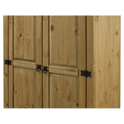 Mercers Furniture Corona Budget 2 Door 1 Shelf Double Wardrobe Solid Wood Pine Wooden With Mexican Styling - thumbnail 3