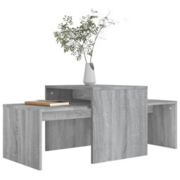 Vidaxl Coffee Table Set Grey Sonoma 100X48X40 Cm Engineered Wood - thumbnail 3