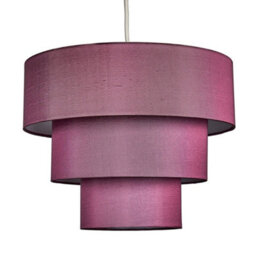Valuelights Vermont 3 Tier Purple Faux Silk Ceiling Light Shade (D)38Cm - thumbnail 1