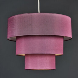 Valuelights Vermont 3 Tier Purple Faux Silk Ceiling Light Shade (D)38Cm - thumbnail 2