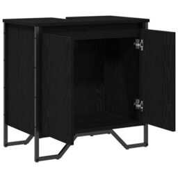 Berkfield Bathroom Sink Cabinet Black Oak 60X35X60 Cm Engineered Wood - thumbnail 5