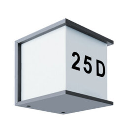 CGC Lighting Cgc Grey Outdoor Outside Cube Security Wall Light With House Number Ip54 - thumbnail 1