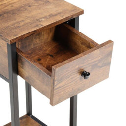 Thehotsale 70Cm H X 30Cm W X 30Cm D Side Table Industrial End Table With Storage Shelf And Drawer - thumbnail 5