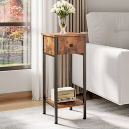 Thehotsale 70Cm H X 30Cm W X 30Cm D Side Table Industrial End Table With Storage Shelf And Drawer - thumbnail 2
