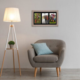 AK Frames 40X20Cm Rose Gold Modern Multi Photo Frame With Black Mount - Holds 3 Apertures (3X) 6X4 Photos - thumbnail 3