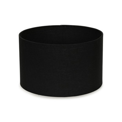 Valuelights Reni Black Fabric Drum Ceiling Lamp Shade (D)25Cm - image 1